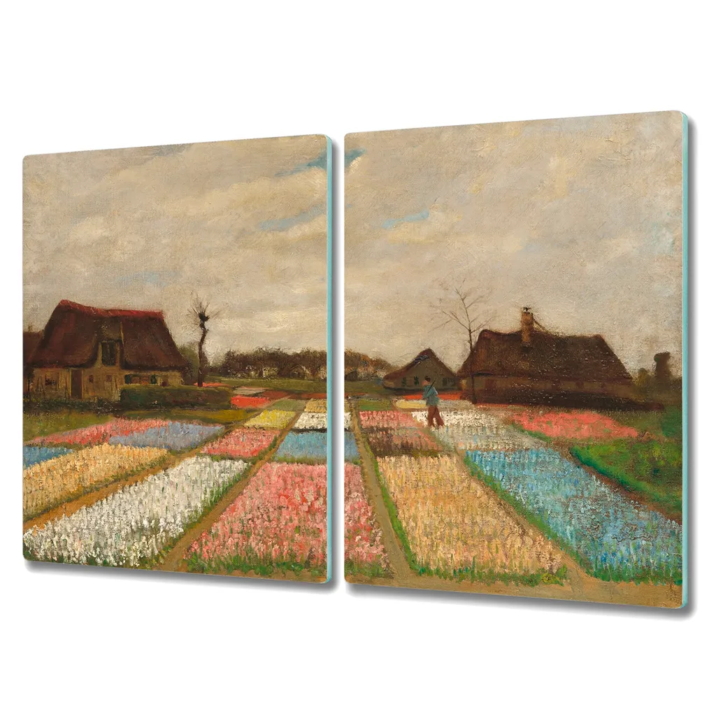Coloray Kochplattenabdeckung Herdabdeckplatte 2x40x52 cm Hackbrett Schneidebrett Küchenbrett - Van Gogh Birnenfelder